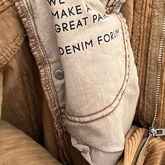 Denim Forum Aritzia Brown Corduroy Pants Size 25 Womens Yoko High Rise Slim 28L - Picture 10 of 16